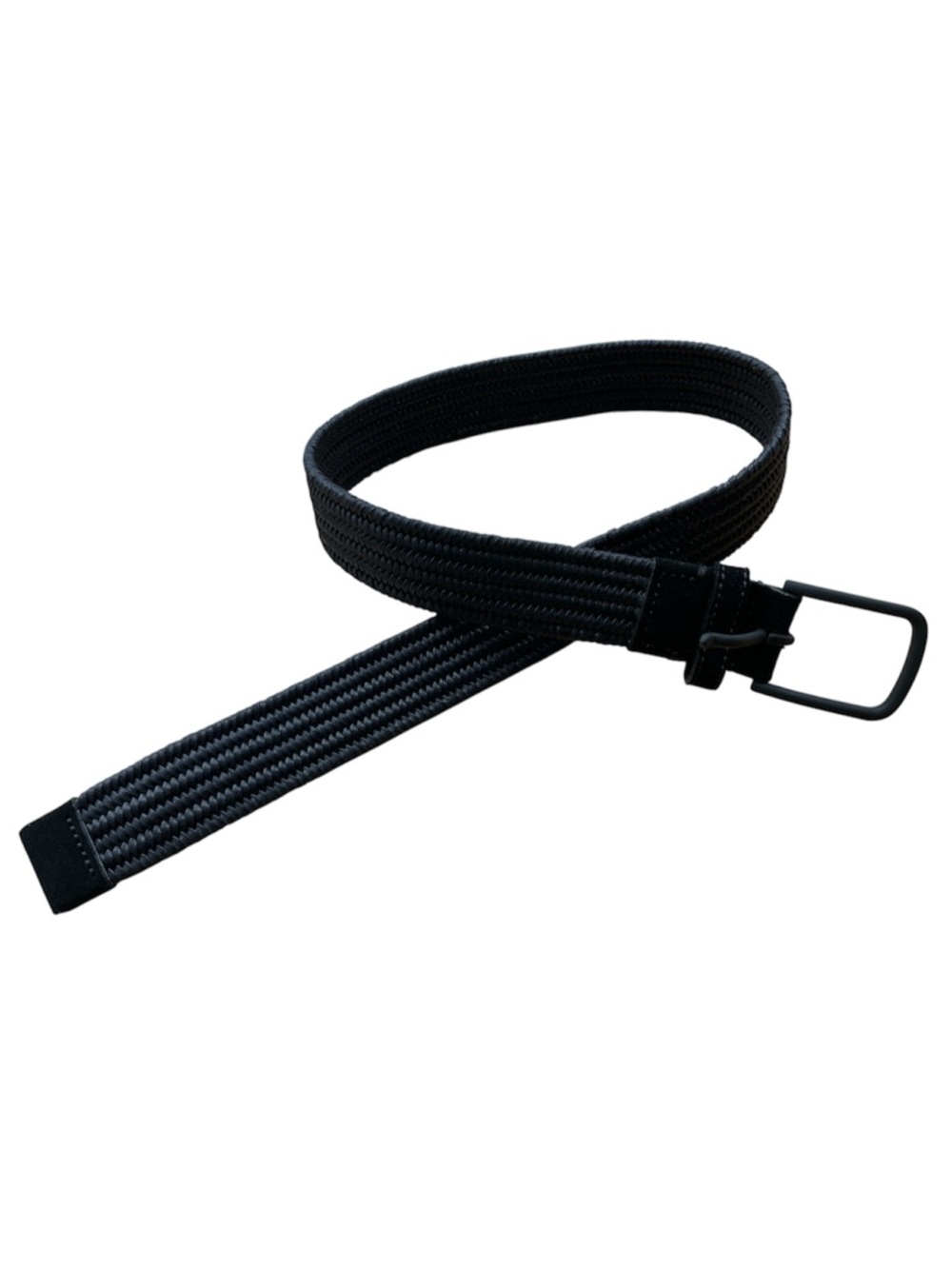 Woven Leather Belt in Black - Picture 3 of 5